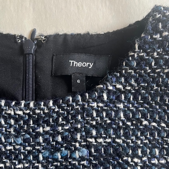 $425 Theory Tweed Asymmetrical Seam Sleeveless Career‎ Wear to work Casual Dress - Picture 13 of 14